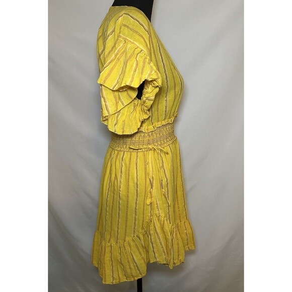 SAYLOR Adrianne Ruffle Sleeve Lightweight Yellow‎ Mini Dress SIZE SMALL - Picture 7 of 13